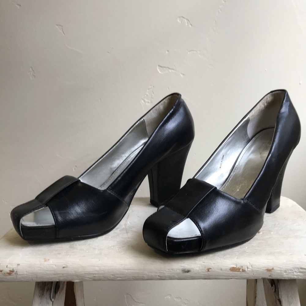 Black leather heels only worn a few times